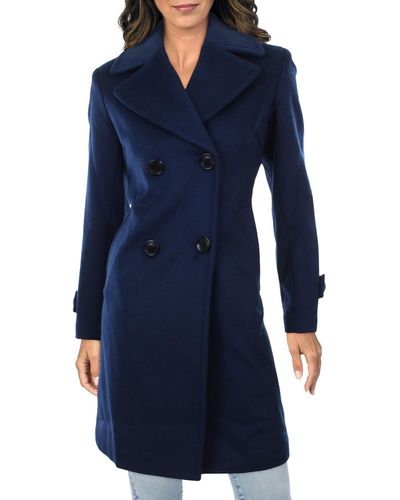 Sam Edelman Lightweight Warm Wool Coat - Blue