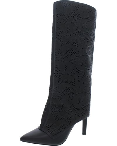 Jessica Simpson Brykia 2 Faux Leather Pointed Toe Knee-high Boots - Black
