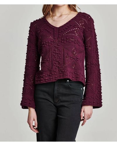 Another Love Maxine Crochet Sweater - Red