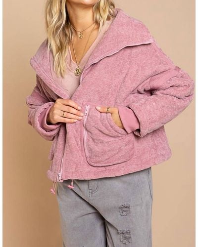 Pol Knit Quilt Jacket - Pink