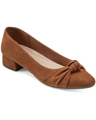 Easy Spirit Caster Suede Pointed Toe Dress Shoes - Brown
