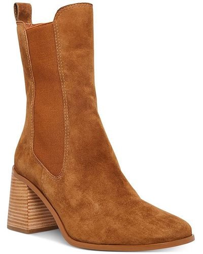 Steve Madden Argent Suede Pull On Chelsea Boots - Brown