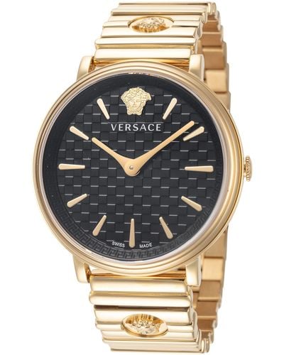 Versace 38mm Tone Quartz Watch Ve8104722 - Metallic