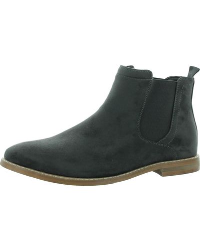 Vance Co. Marshall Faux Suede Laceless Chelsea Boots - Black