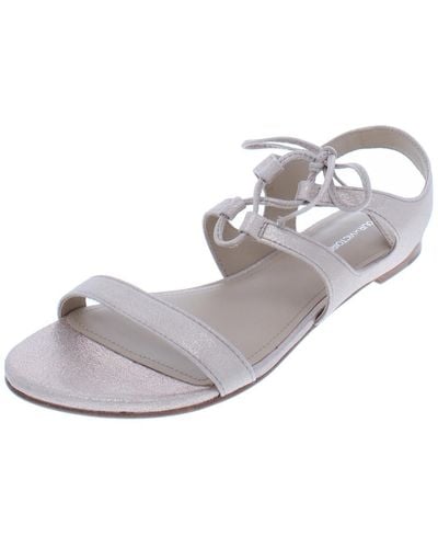 Pour La Victoire Lacey Metallic Leather Sandals Shoes - Gray