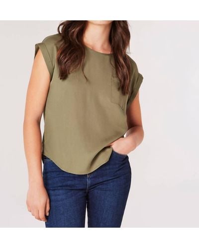 Apricot Button Back Tee - Green