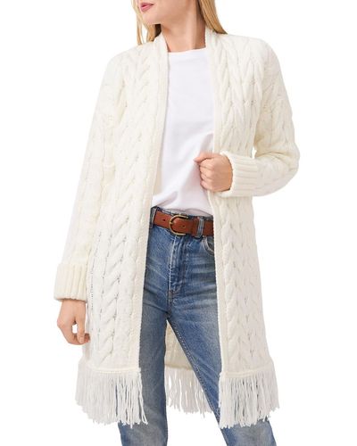 Vince Camuto Long Open Front Cardigan Sweater - White