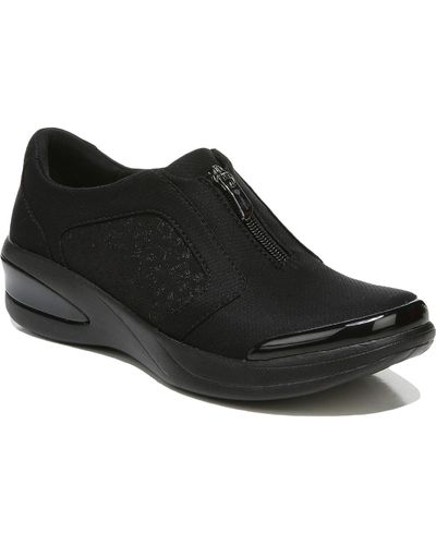 Bzees Florence Laceless Zipper Casual And Fashion Sneakers - Black