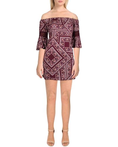 Lost + Wander Printed Office Tunic Top - Red