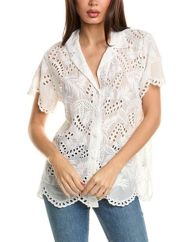 Johnny Was Cleo Cooper Button-up Shirt - White