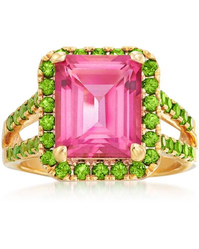 Ross-Simons Topaz And Green Chrome Diopside Ring - Pink