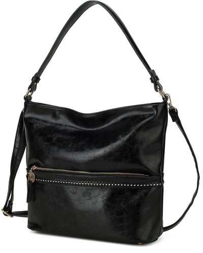 MKF Collection by Mia K Sierra Vegan Leather Shoulder Bag - Black