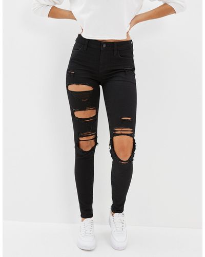 American Eagle Outfitters Ae Dream Ripped Low-rise jegging - Black
