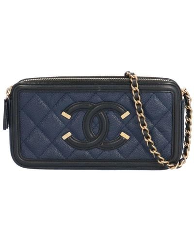 Chanel Matelassé Leather Shopper Bag (pre-owned) - Blue
