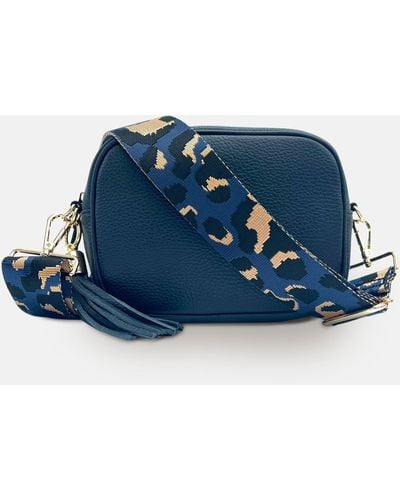Apatchy London Leather Crossbody Bag - Blue