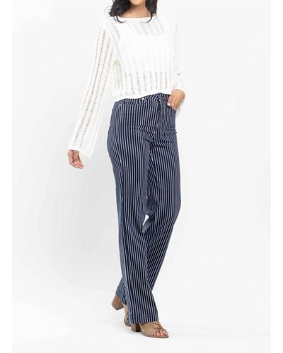 Judy Blue Pin Stripe Denim Jeans - Blue