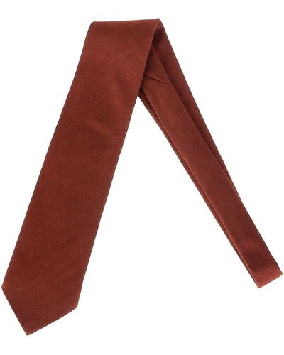 Loro Piana Textured Tie In Brown Wool