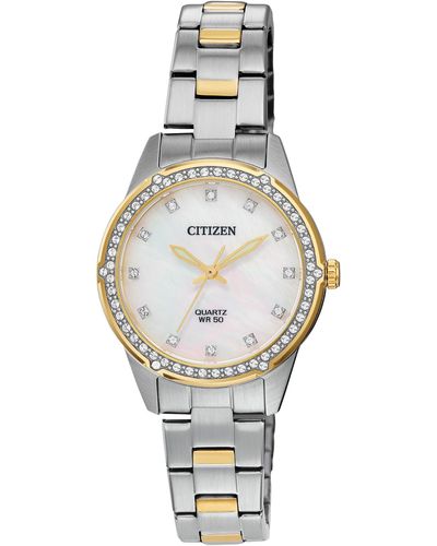 Citizen 30mm Silver Tone Quartz Watch Er0224-51d - Metallic