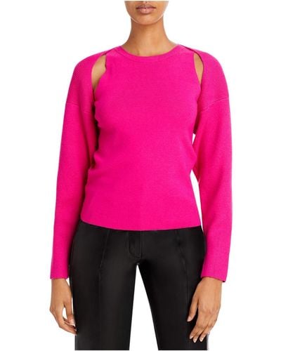 Lucy Paris Connell Layered Bolero Shrug Sweater - Pink