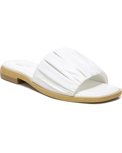 Dr. Scholls Mimosa Leather Slip On Slide Sandals - White