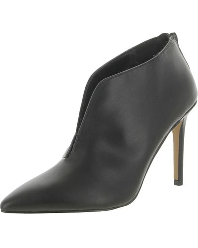 New York & Company Bianca Faux Leather Pointed Toe Ankle Boots - Black