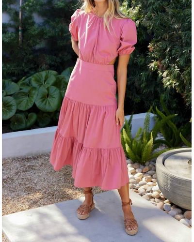 Bishop + Young Nadia Cut-out Dress In Rouje - Pink