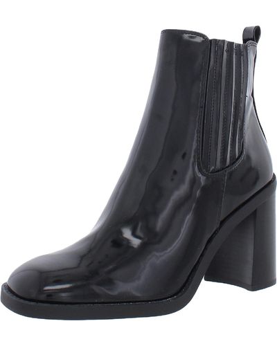 Steve Madden Acker Faux Leather Slip On Chelsea Boots - Black