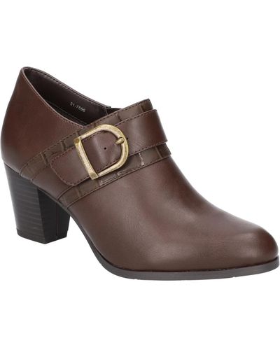 Easy Street Della Faux Leather Ankle Booties - Brown