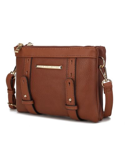 MKF Collection by Mia K Elsie Multi Compartment Crossbody Bag - Brown