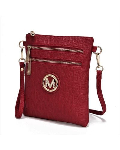 MKF Collection by Mia K Andrea Milan M Signature Crossbody Handbag - Red
