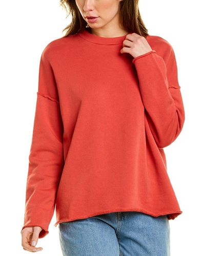 Eileen Fisher Petite Boxy Sweatshirt - Red