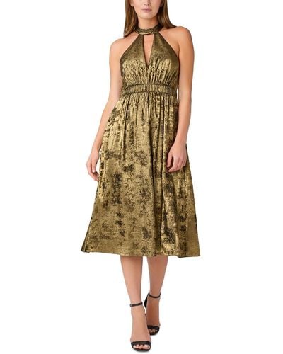 Aidan By Aidan Mattox Shimmer Cut-out Cocktail And Party Dress - Yellow