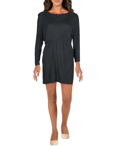 Marie Oliver Crewneck Front Pockets Mini Dress - Black