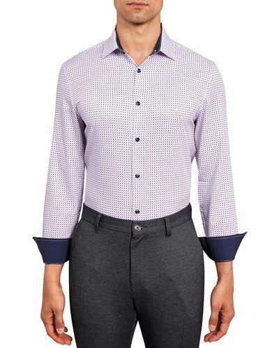 Con.struct Office Slim-fit Button-down Shirt - Purple