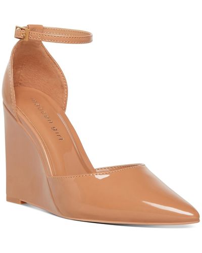 Madden Girl Standout Patent Pointed Toe Wedge Heels - Brown