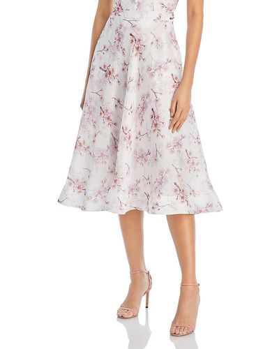 Bardot Gracious Floral Dressy Midi Skirt - Pink