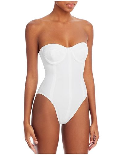 Norma Kamali Corset Mio Solid Nylon One-piece Swimsuit - White