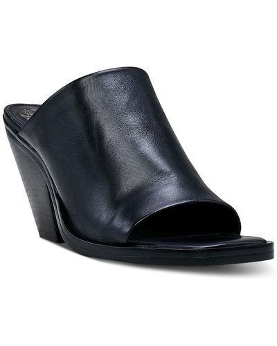 Vince Camuto Sempela Leather Peep Toe Heels - Black