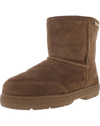 BEARPAW Patriot Suede Ankle Snow Boots - Brown