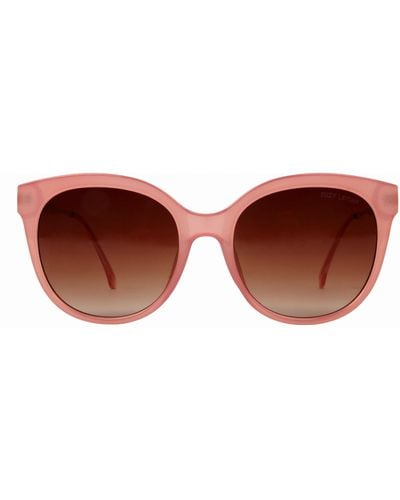 Suzy Levian Pink Oversize Lens Rose Gold Accent Sunglasses - Black