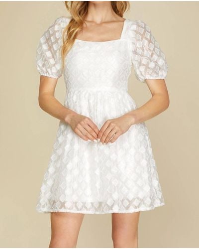 She + Sky Jacquard Dress - White
