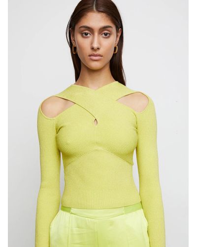 Bailey 44 Hazel Stretch Cold Shoulder Cutout Sweater - Yellow