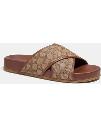 COACH Crossover Sandal - Brown