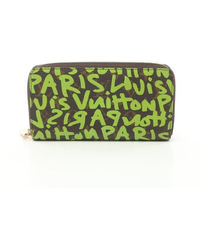 Louis Vuitton Zippy Wallet Monogram Graffiti Veil Round Zipper Long Wallet Pvc Yellow-green