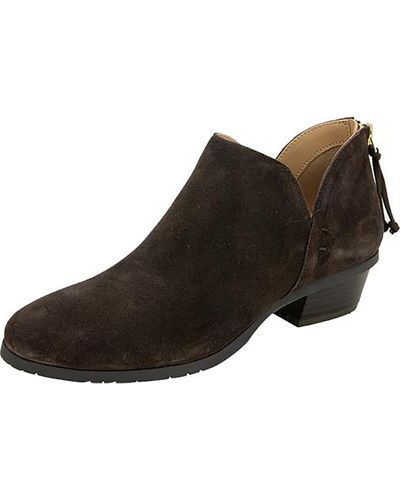 Kenneth Cole Side Way Suede Round Toe Ankle Boots - Brown
