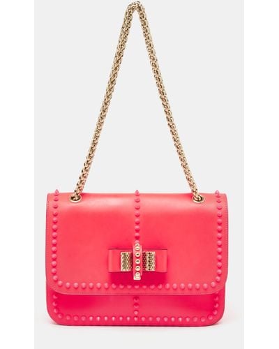 Christian Louboutin Neon Matte And Patent Leather Sweet Charity Shoulder Bag - Pink
