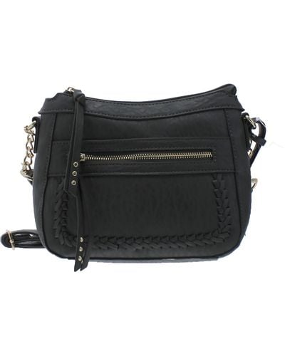 Jessica Simpson Jaclyn Faux Leather Shoulder Crossbody Handbag - Black