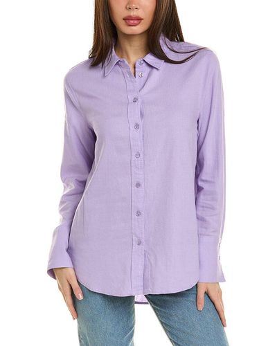 Ellen Tracy Linen-blend Shirt - Purple