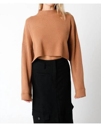 Olivaceous Ribbed Bell Sleeve Sweater - Black