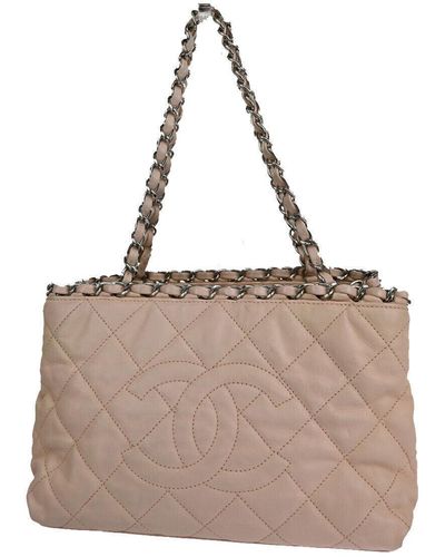 Chanel Cabas Leather Tote Bag (pre-owned) - Gray